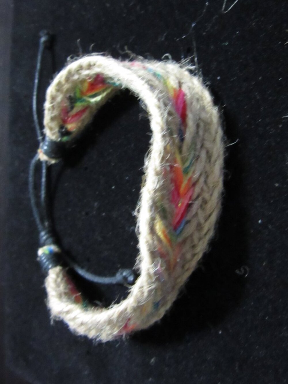 Boho Woven Hemp Wristbands or Anklet Rainbow Colors - Like New Vintage Unisex